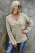 V Neck Drop Shoulder Knitted Sweater